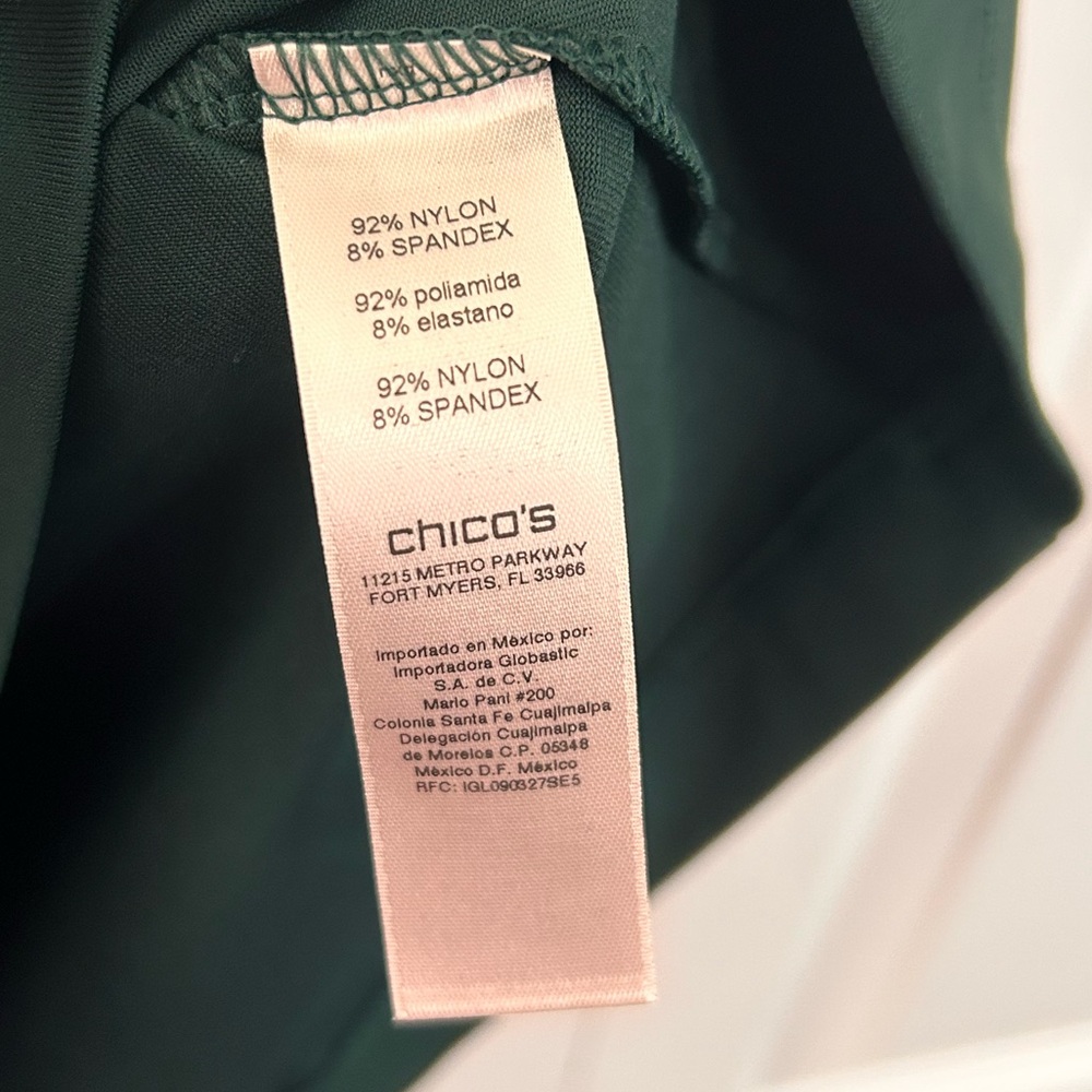 Chico's Women’s Emerald‎ Green Tank Top Size 1 Medium - Picture 3 of 4